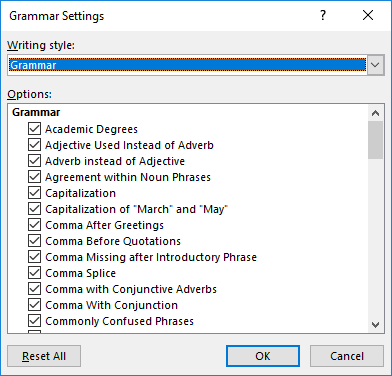 how to grammar check in word 2013
